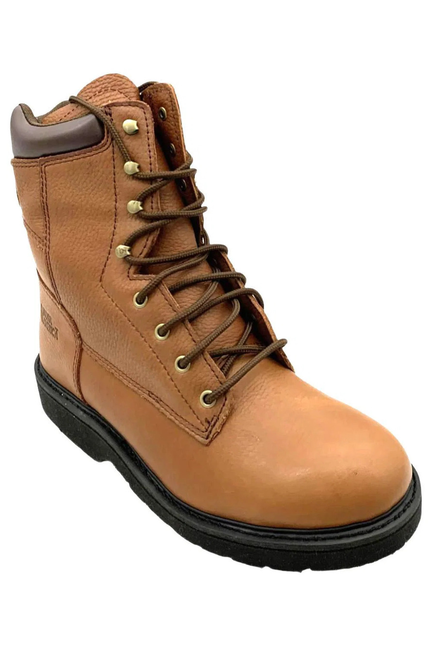 Work America Men's 8" Brawny Leather Work Boot Brown - Medium